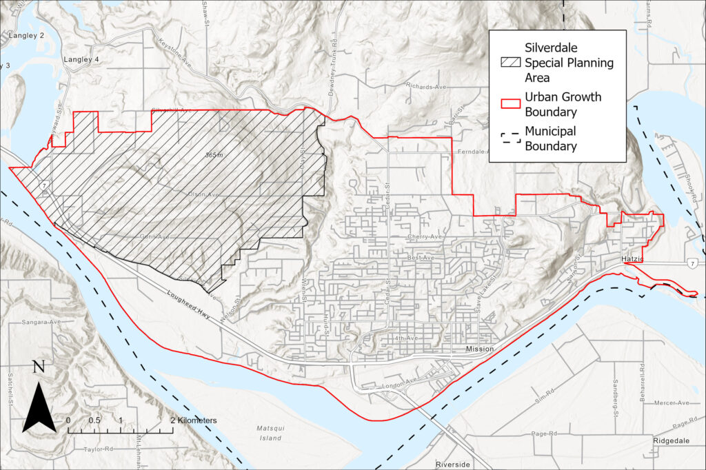 A map showing the Silverdale Special Planning Area in Mission